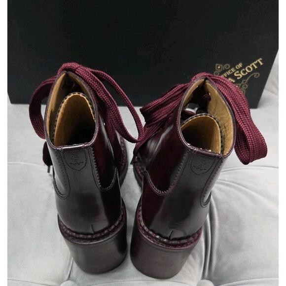 The Office of Angela Scott Miss Billie Boots Dark Red Leather Womens Shoes 37 7 - Picture 11 of 15
